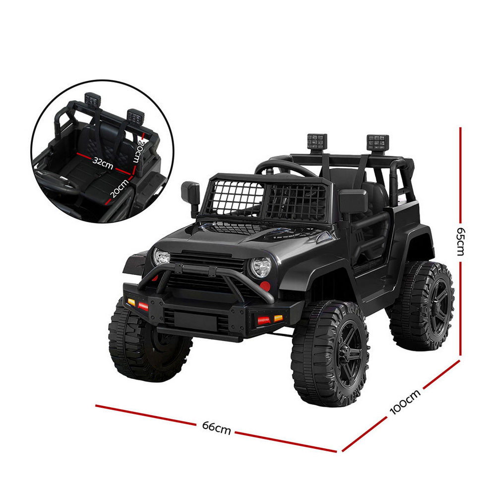 Kids Electric Ride On Jeep 12V Remote Control Car Off-Road Toy Black