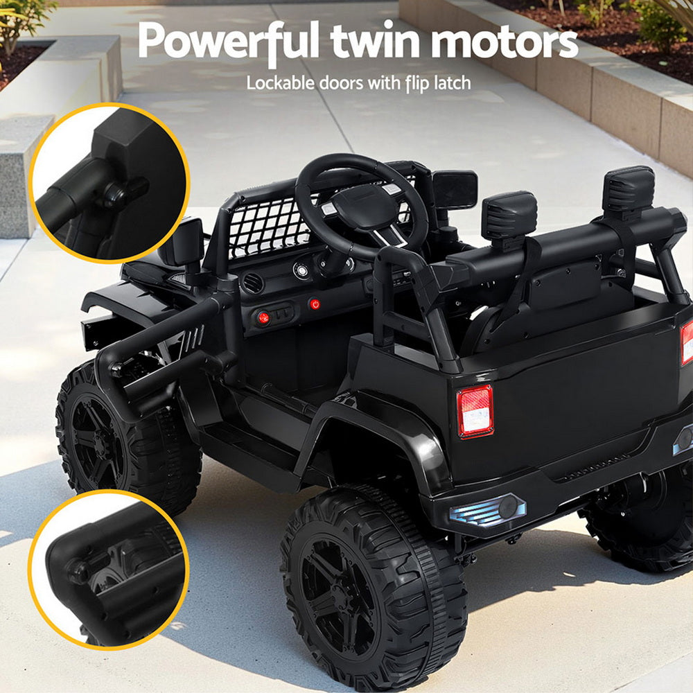 Kids Electric Ride On Jeep 12V Remote Control Car Off-Road Toy Black