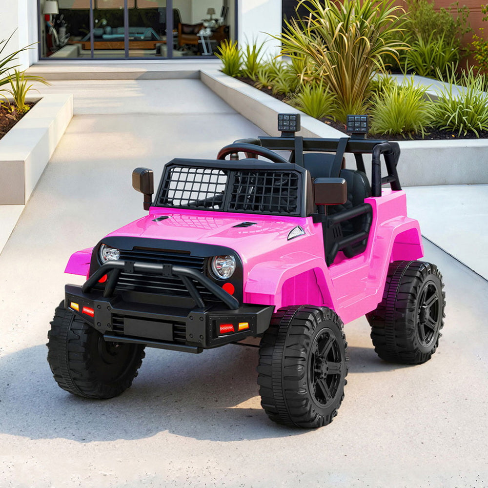 Kids Electric Ride On Jeep 12V Remote Control Car Off-Road Toy Pink