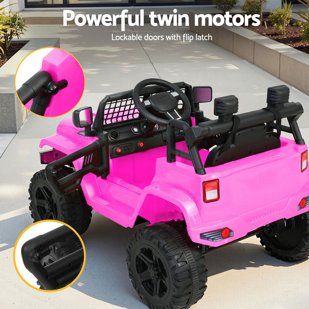 Kids Electric Ride On Jeep 12V Remote Control Car Off-Road Toy Pink