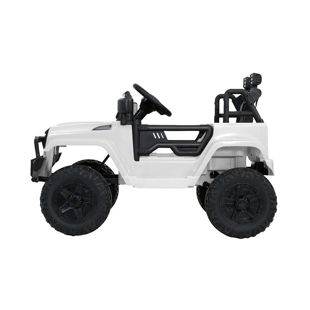 Kids Ride On Jeep 12V Electric Car Twin Motor Remote Control White