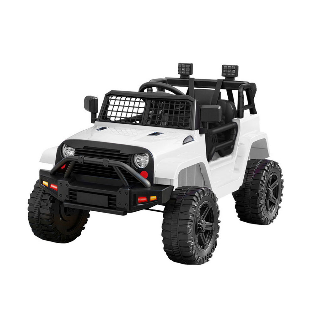 Kids Ride On Jeep 12V Electric Car Twin Motor Remote Control White