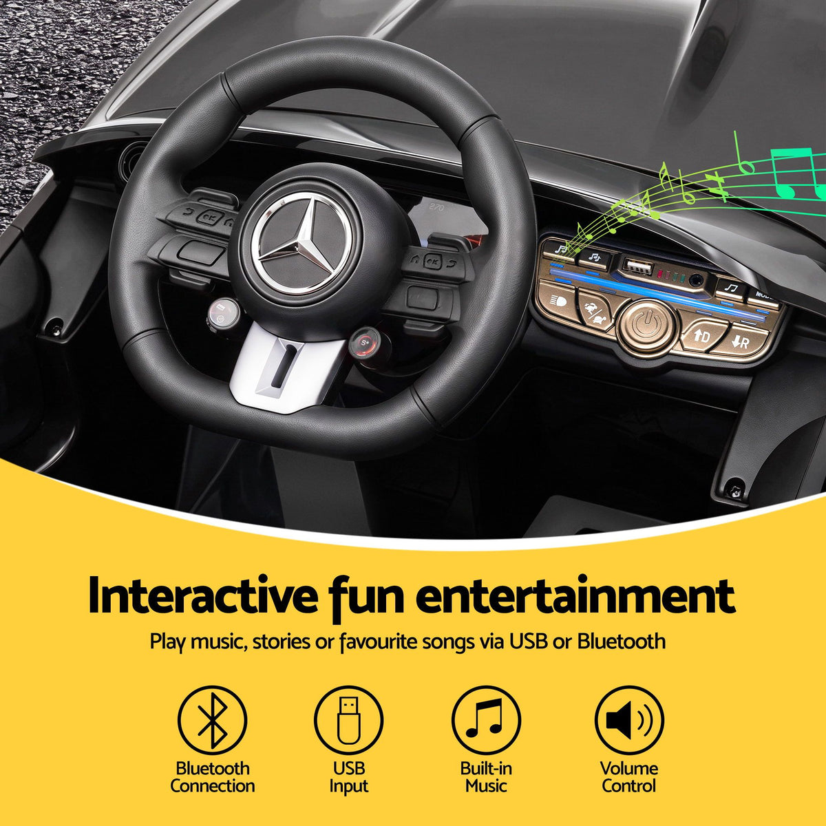 Mercedes-Benz AMG Licensed Kids Ride On Car 12V Electric Remote Control Black