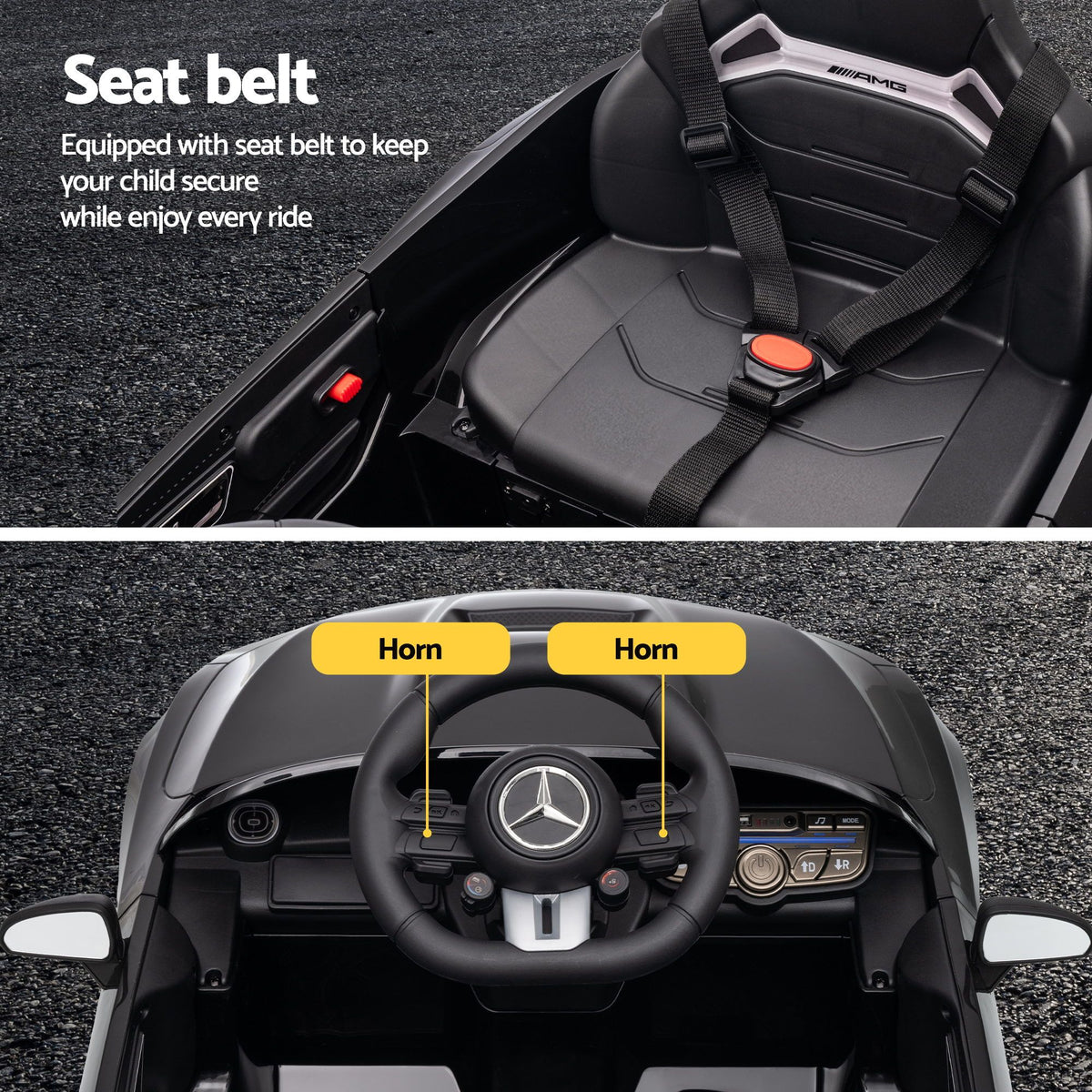 Mercedes-Benz AMG Licensed Kids Ride On Car 12V Electric Remote Control Black