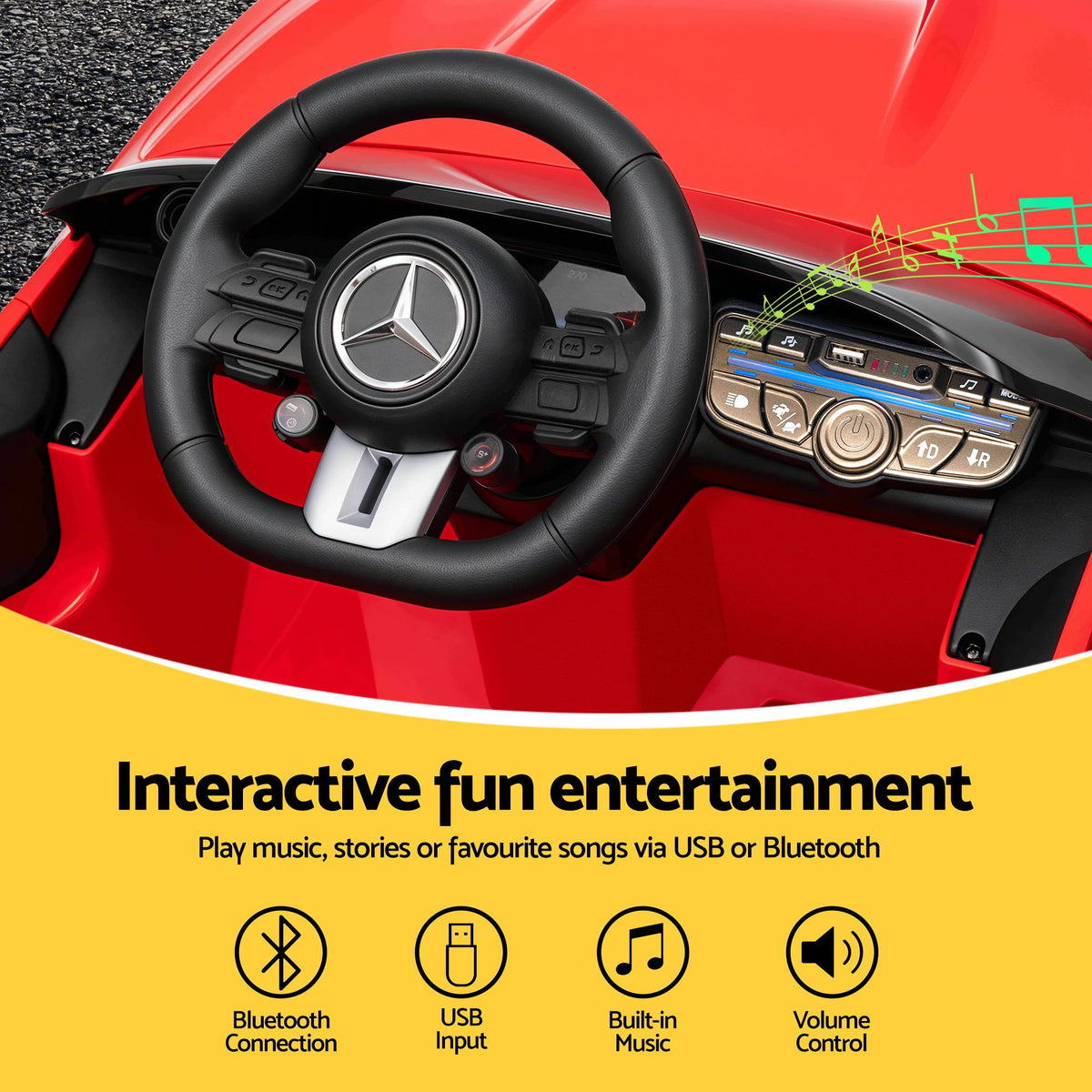 Mercedes-Benz AMG Licensed Kids Ride On Car 12V Electric Remote Control Red