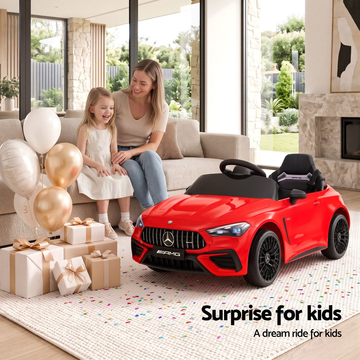 Mercedes-Benz AMG Licensed Kids Ride On Car 12V Electric Remote Control Red