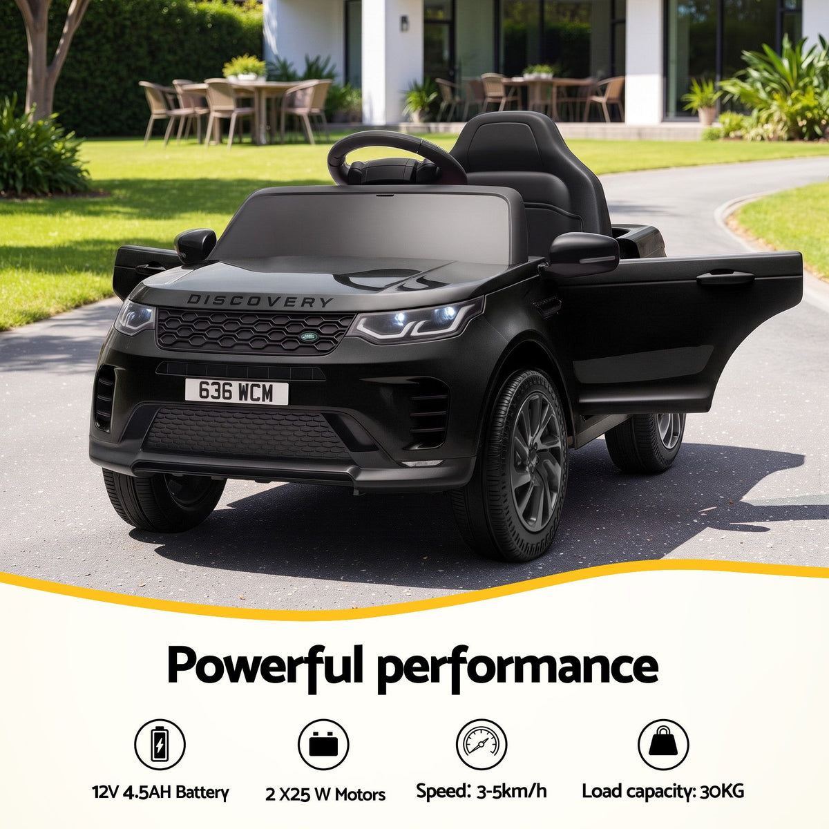 Land Rover Ride On Car Kids SUV 12V Kids Electric Car Remote Control Black