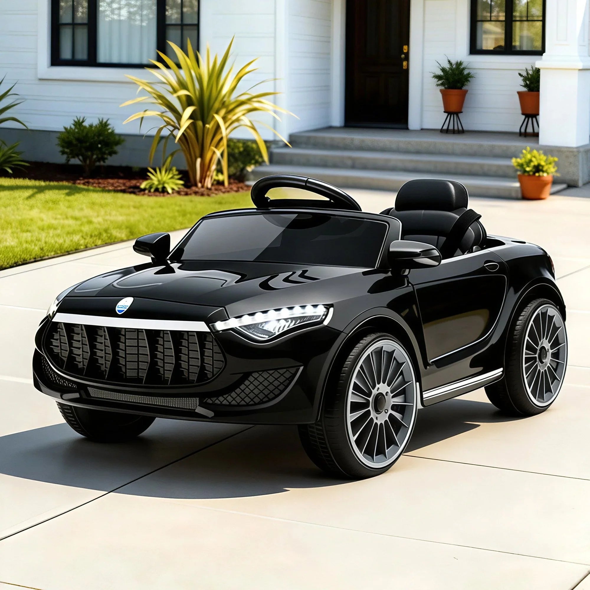 Kids Ride On Car 12V Maserati Style Twin Motor Remote Control Black