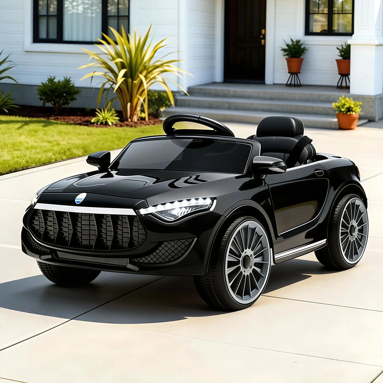 Kids Ride On Car 12V Maserati Style Twin Motor Remote Control Black