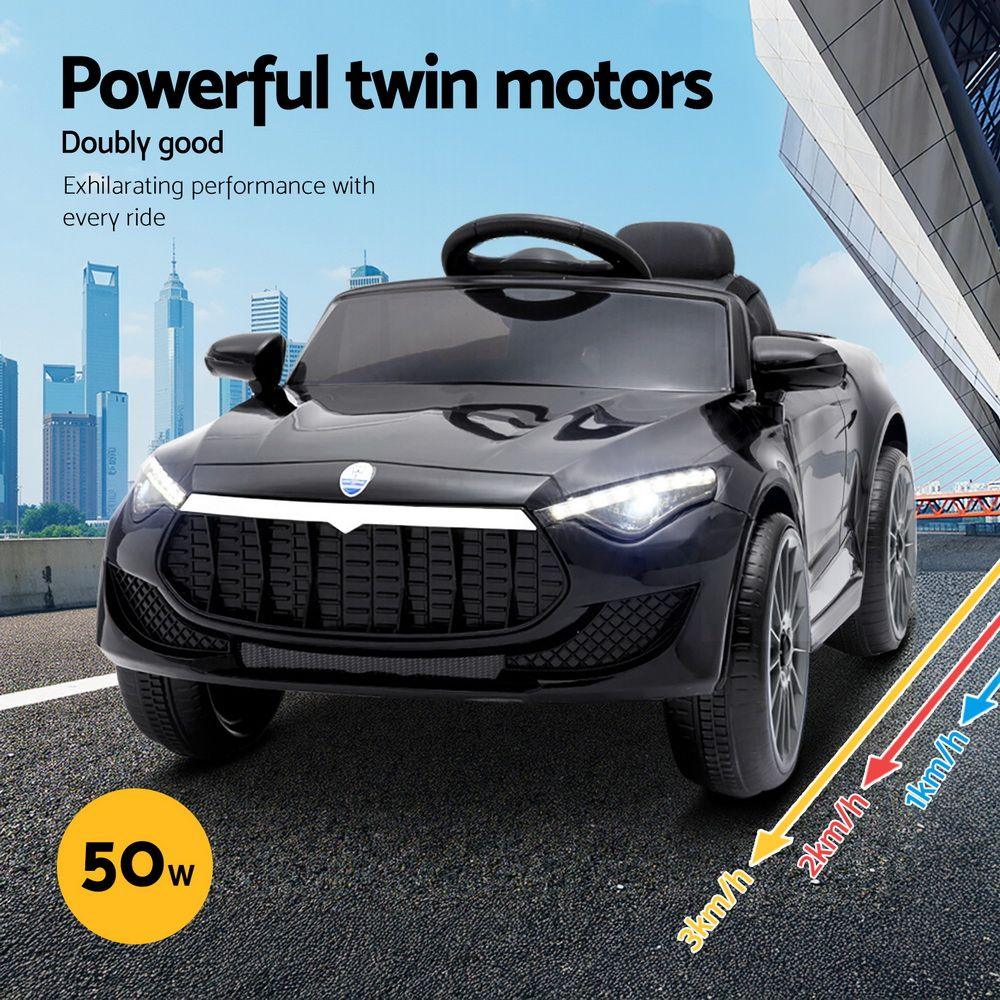 Kids Ride On Car 12V Maserati Style Twin Motor Remote Control Black