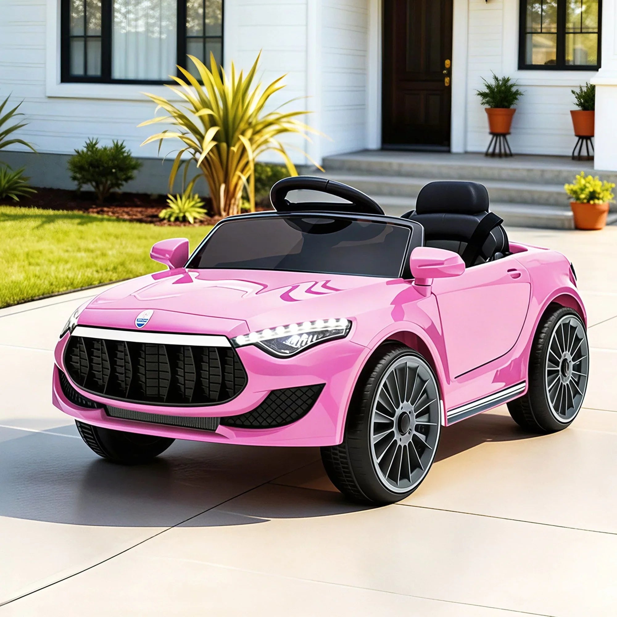 Kids Ride On Car 12V Maserati Style Twin Motor Remote Control Pink