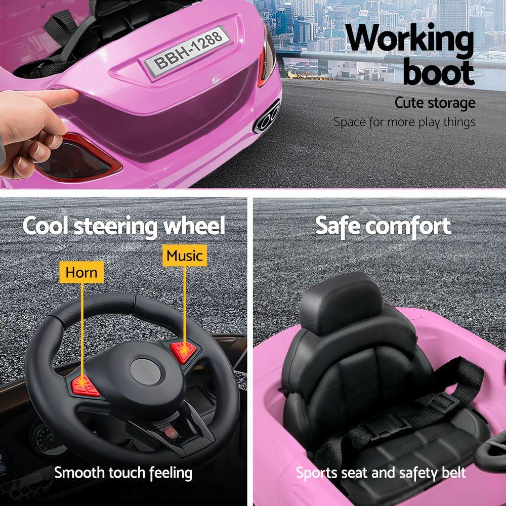Kids Ride On Car 12V Maserati Style Twin Motor Remote Control Pink