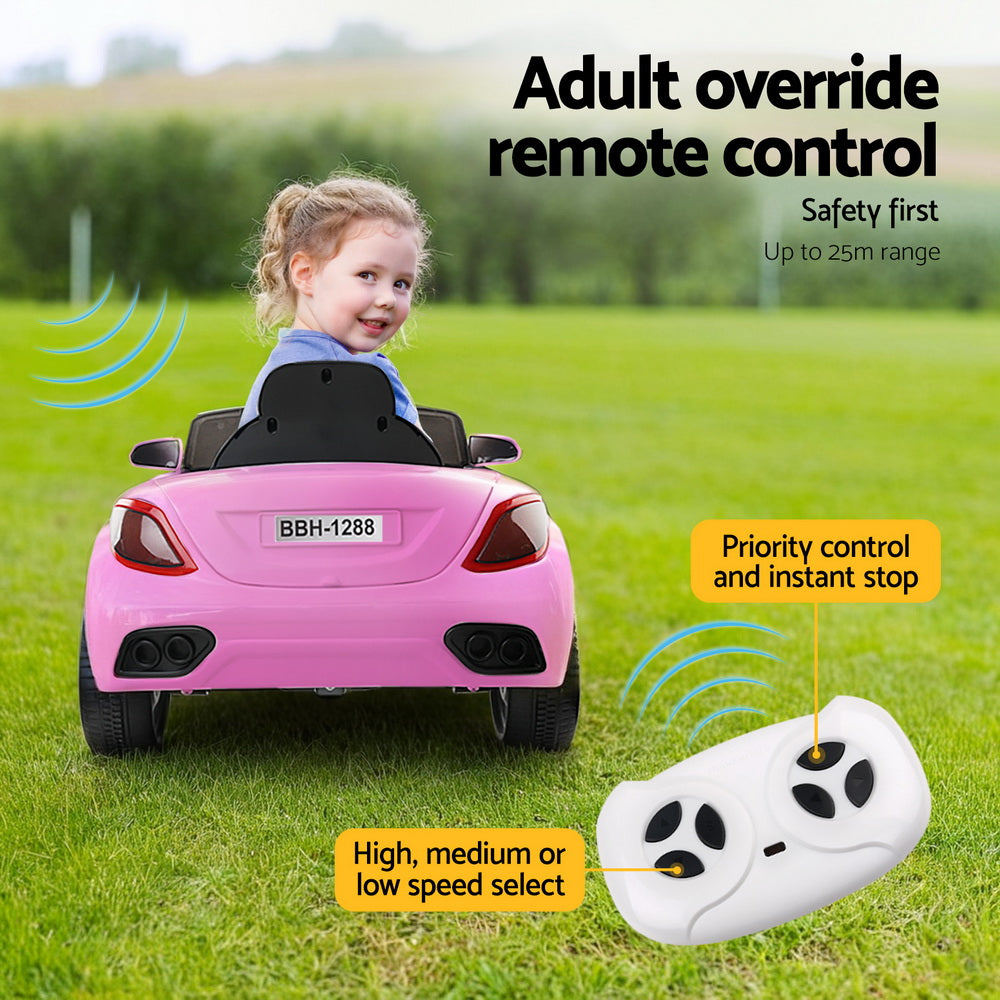 Rigo Kids Electric Ride On Car Toys Cars Headlight Music Remote Control 12V Pink