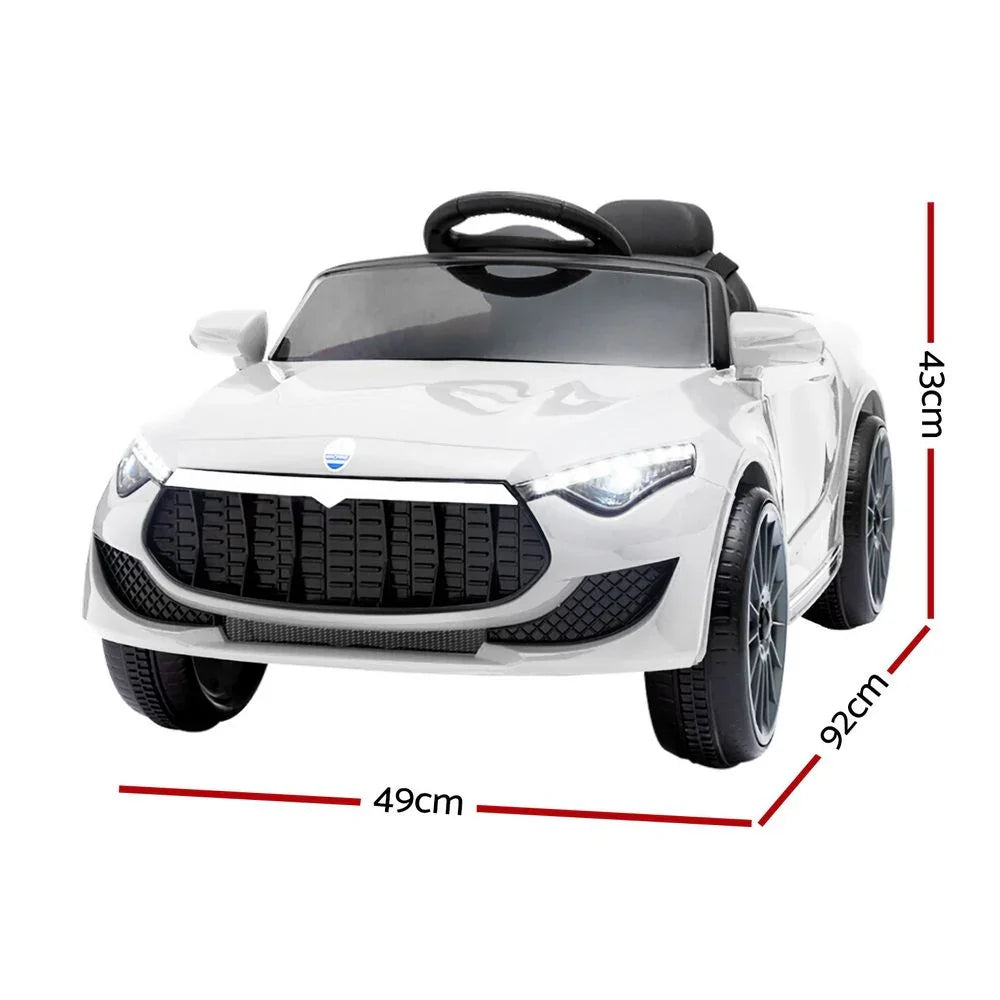 12V Kids Ride On Car Maserati Style Electric Toy White Remote Control