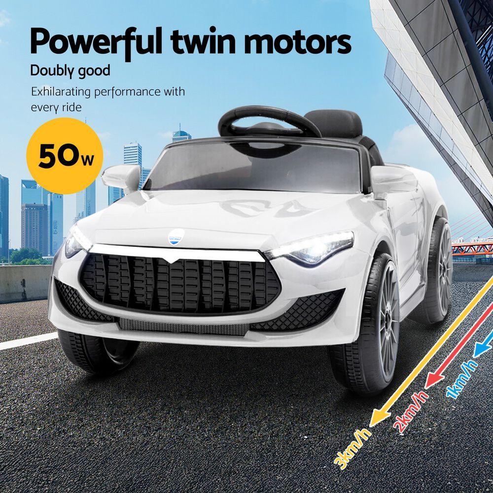 12V Kids Ride On Car Maserati Style Electric Toy White Remote Control