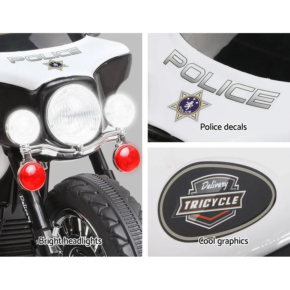 Kids Ride On Police Motorbike Harley Style 6V Electric Bike Black