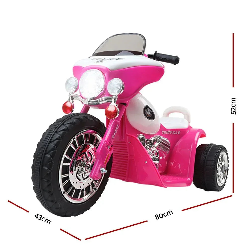Kids Ride On Police Motorbike 6V Harley Style Electric Bike Pink