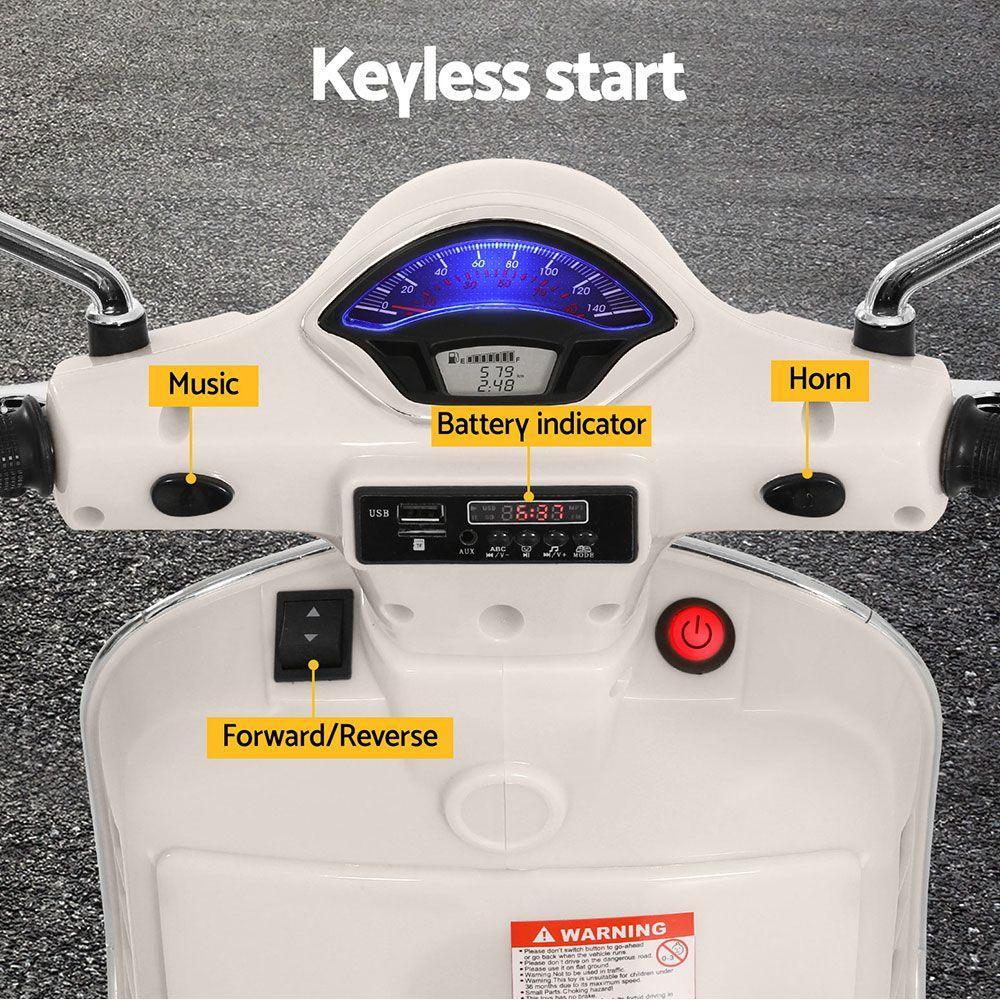 Kids Electric Ride On Car Motorcycle Motorbike  Licensed GTS White