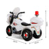 Kids Ride On Police Motorcycle – 6V, Siren, Music, 25W Motor, White