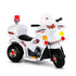 Kids Ride On Police Motorcycle – 6V, Siren, Music, 25W Motor, White