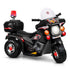 Kids Electric Ride On Police Motorcycle 6V Battery Motorbike Black
