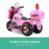 Kids Electric Ride On Police Motorcycle 6V Battery Motorbike Pink