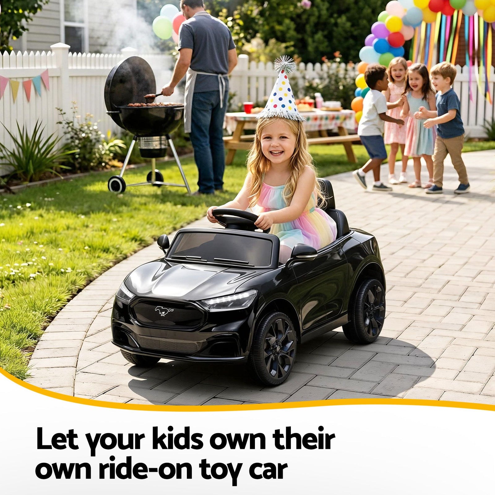 Kids Ride On Car 12V Licensed  Electric Toy with Remote Control Horn Music 97x61cm Black