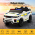 Kids Ride On Police Car 12V Electric Toy Car with Remote Control White