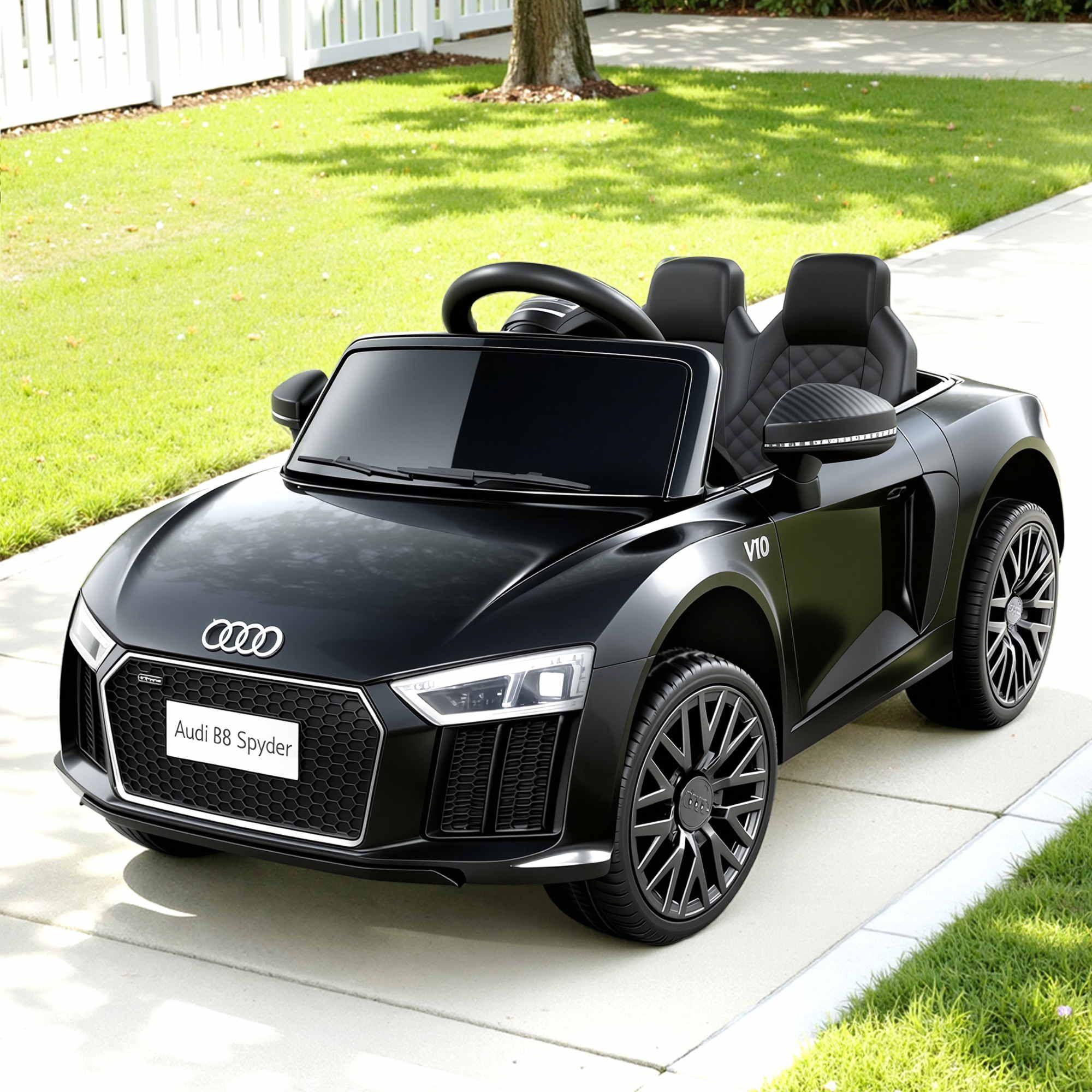 Kids Electric Ride On Car Audi R8 Licensed 12V Sports Car Black