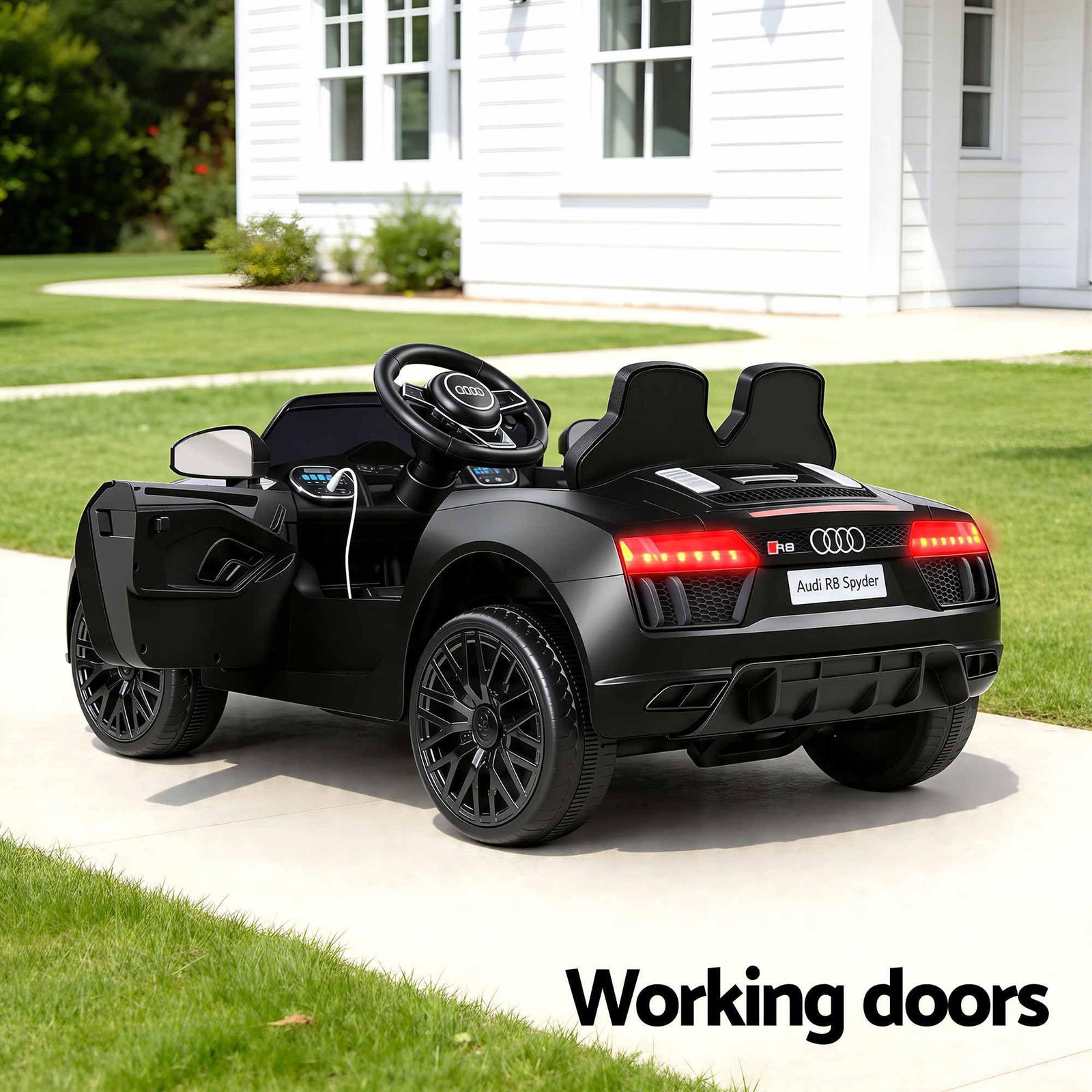 Kids Electric Ride On Car Audi R8 Licensed 12V Sports Car Black