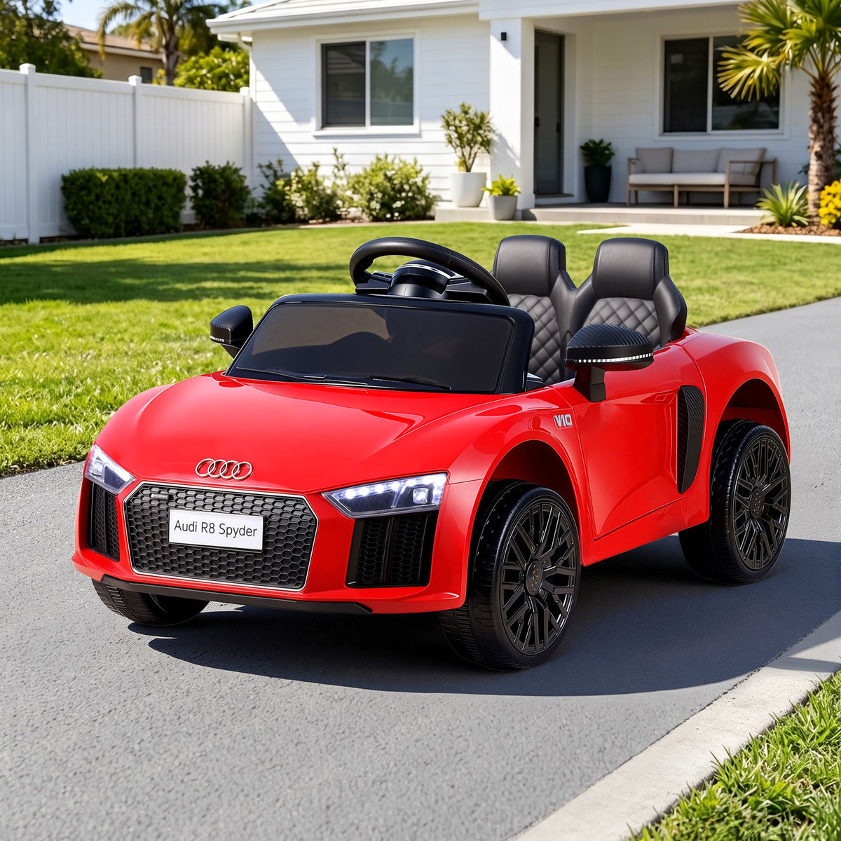 Ride On Car Licensed  R8 12V Electric Car for Kids Battery Red