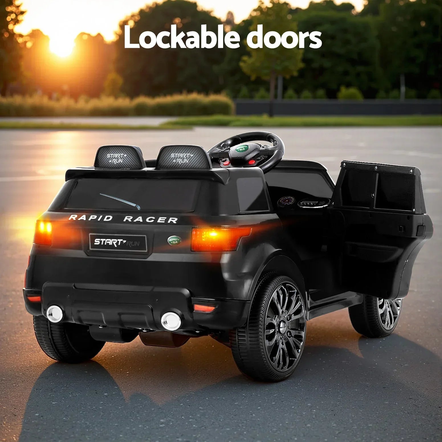 Kids Ride On Car – Range Rover Inspired, 50W Twin Motor, Remote, Black