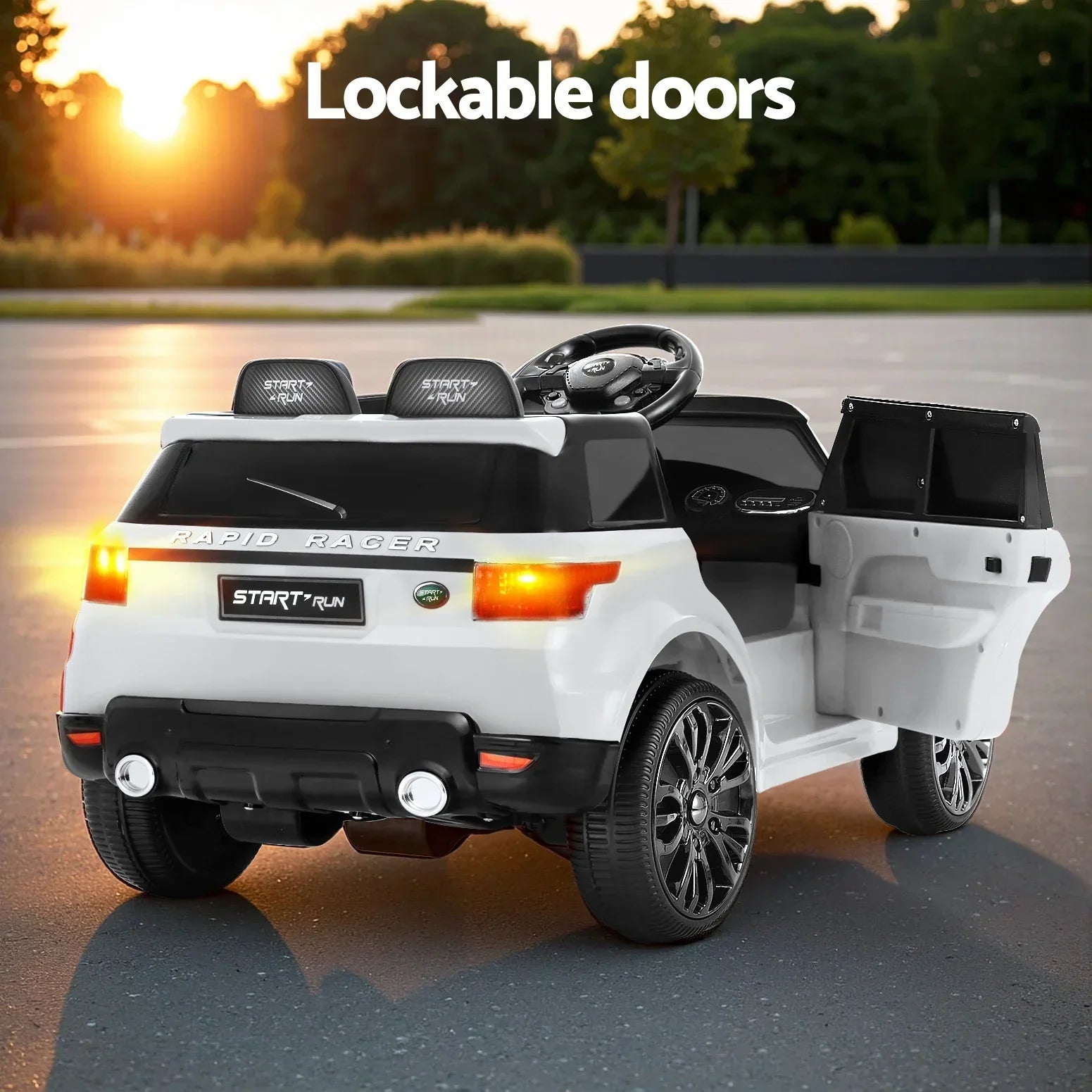 Kids Ride On Car – Range Rover Inspired, 50W Twin Motor, Remote, White