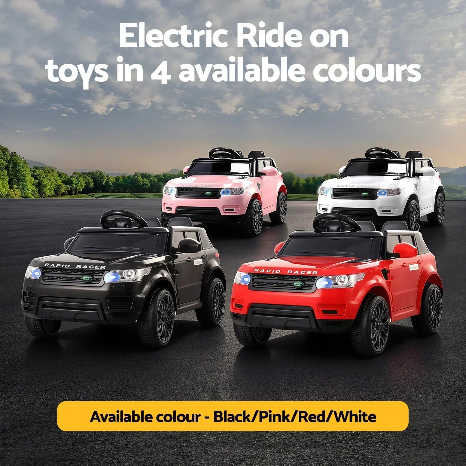 Kids Ride On Car – Range Rover Inspired, 50W Twin Motor, Remote, White