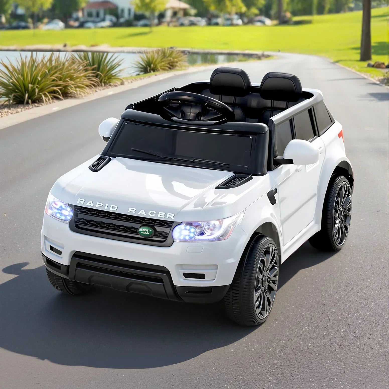 Kids Ride On Car – Range Rover Inspired, 50W Twin Motor, Remote, White