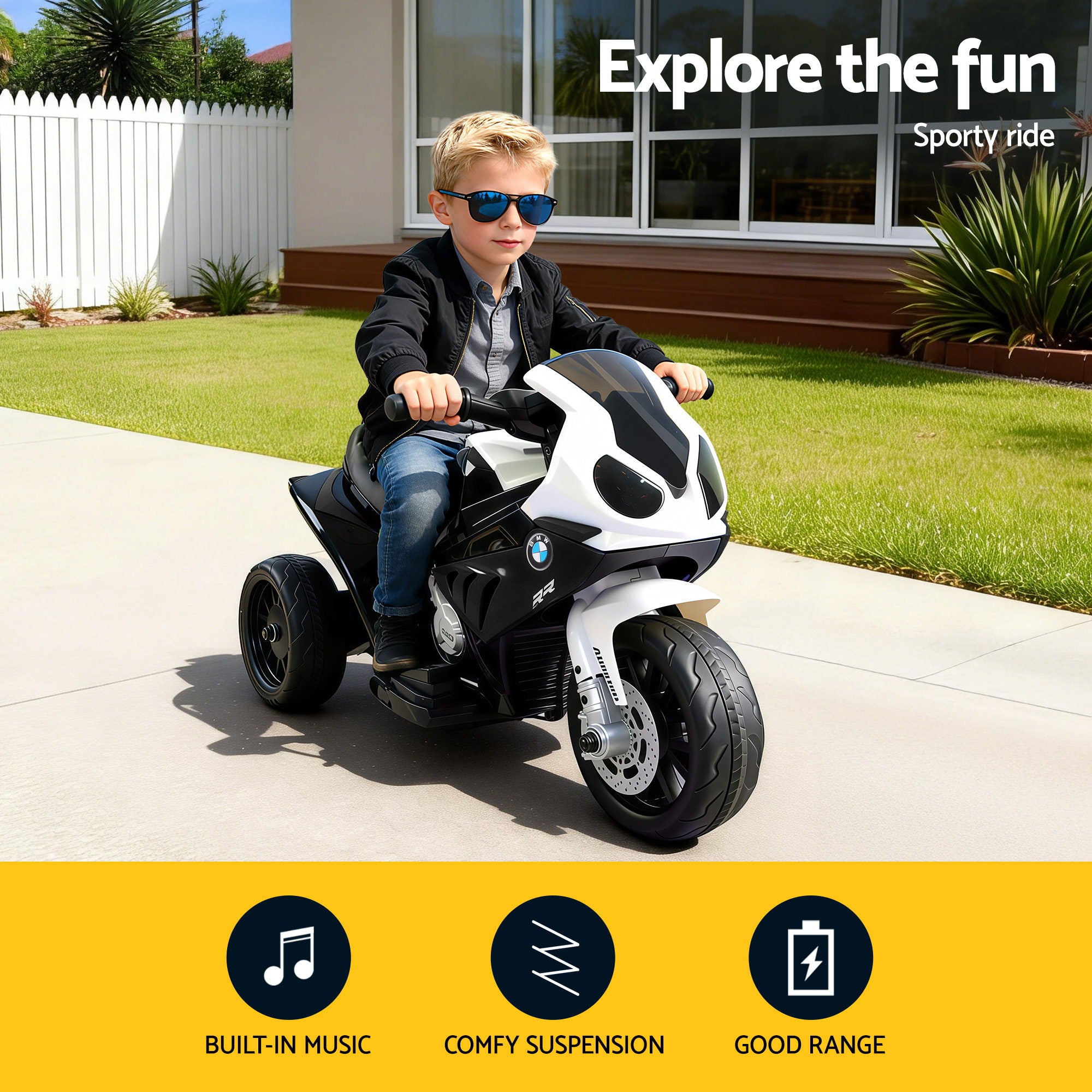 Kids BMW S1000RR Ride On Motorbike 6V Licensed Electric Bike Black