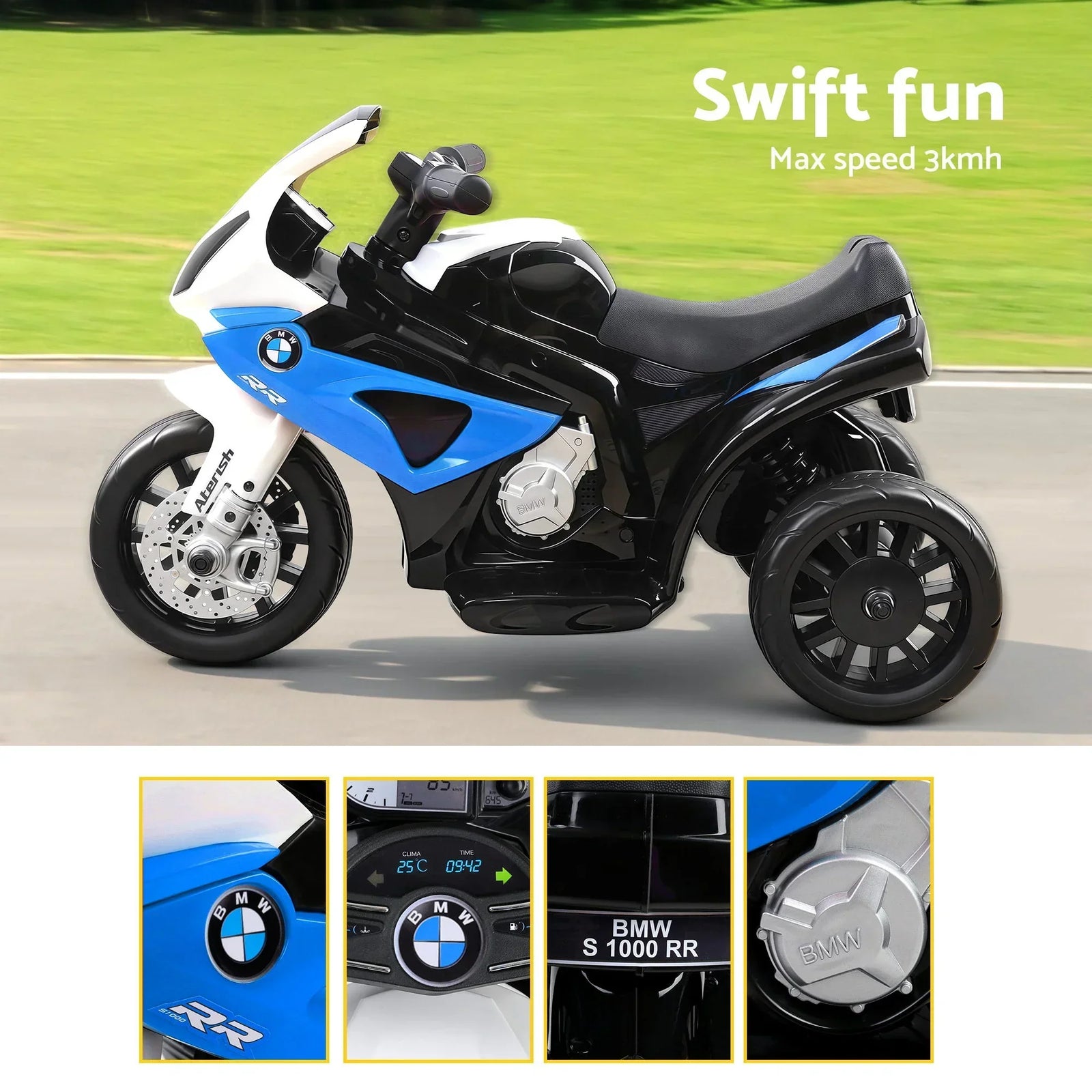 Kids BMW S1000RR Ride On Motorbike 6V Licensed Electric Bike Blue