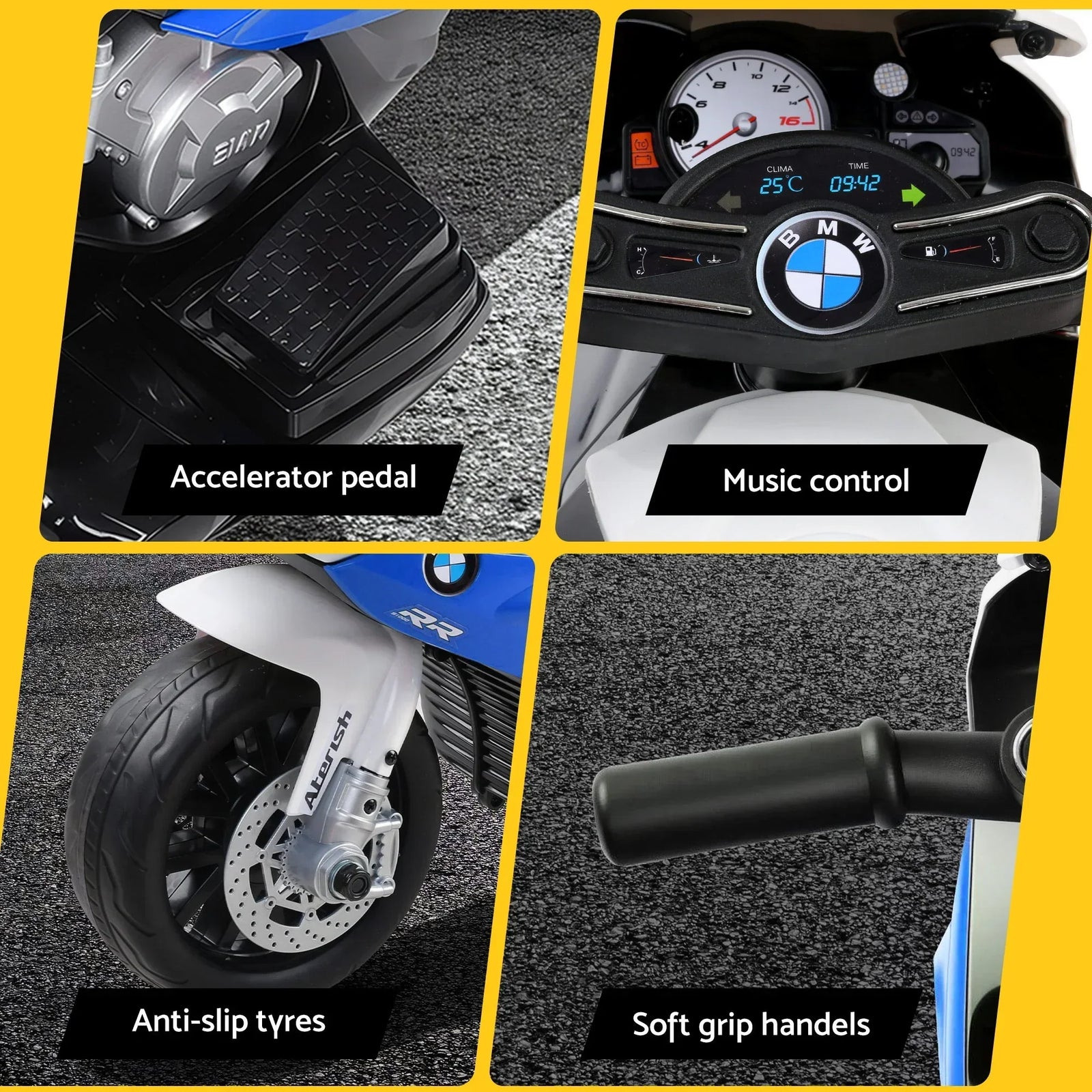 Kids BMW S1000RR Ride On Motorbike 6V Licensed Electric Bike Blue