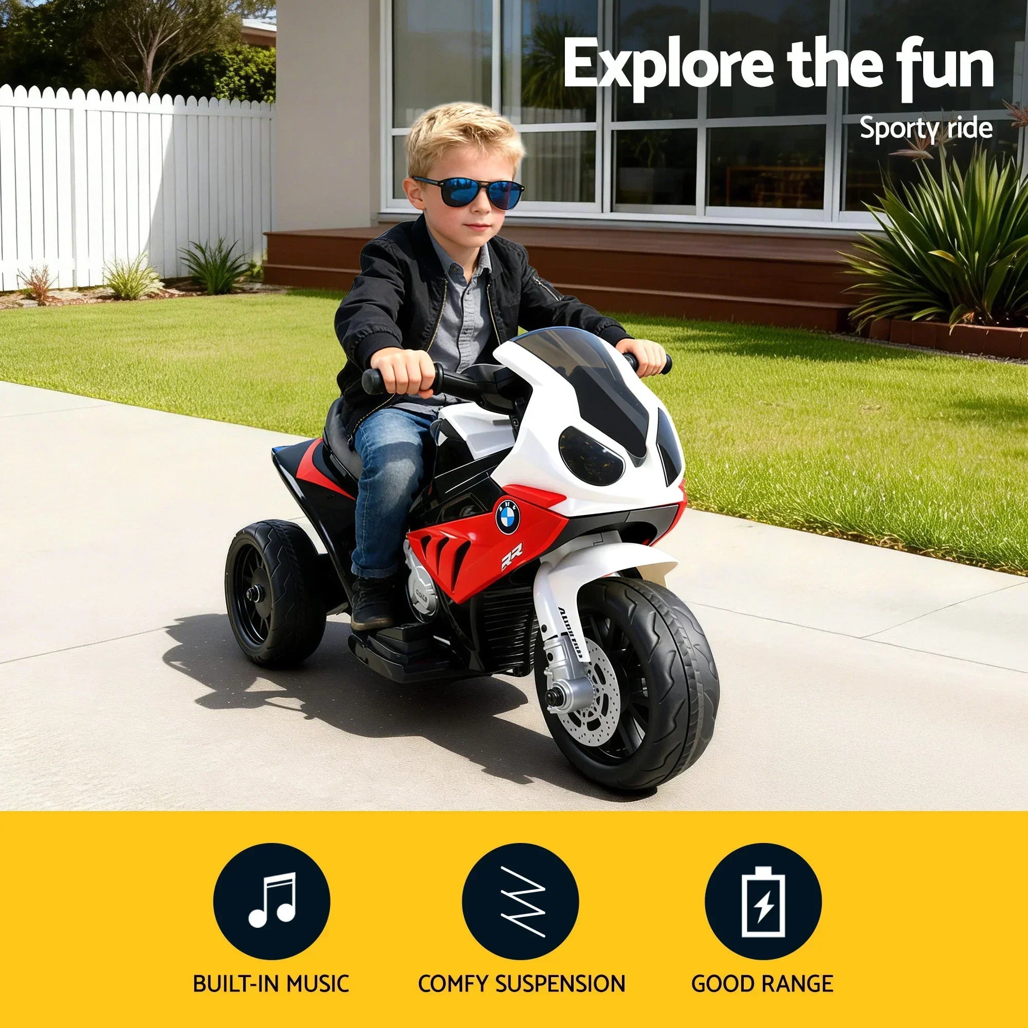 Kids BMW S1000RR Ride On Motorbike 6V Licensed Electric Bike Red