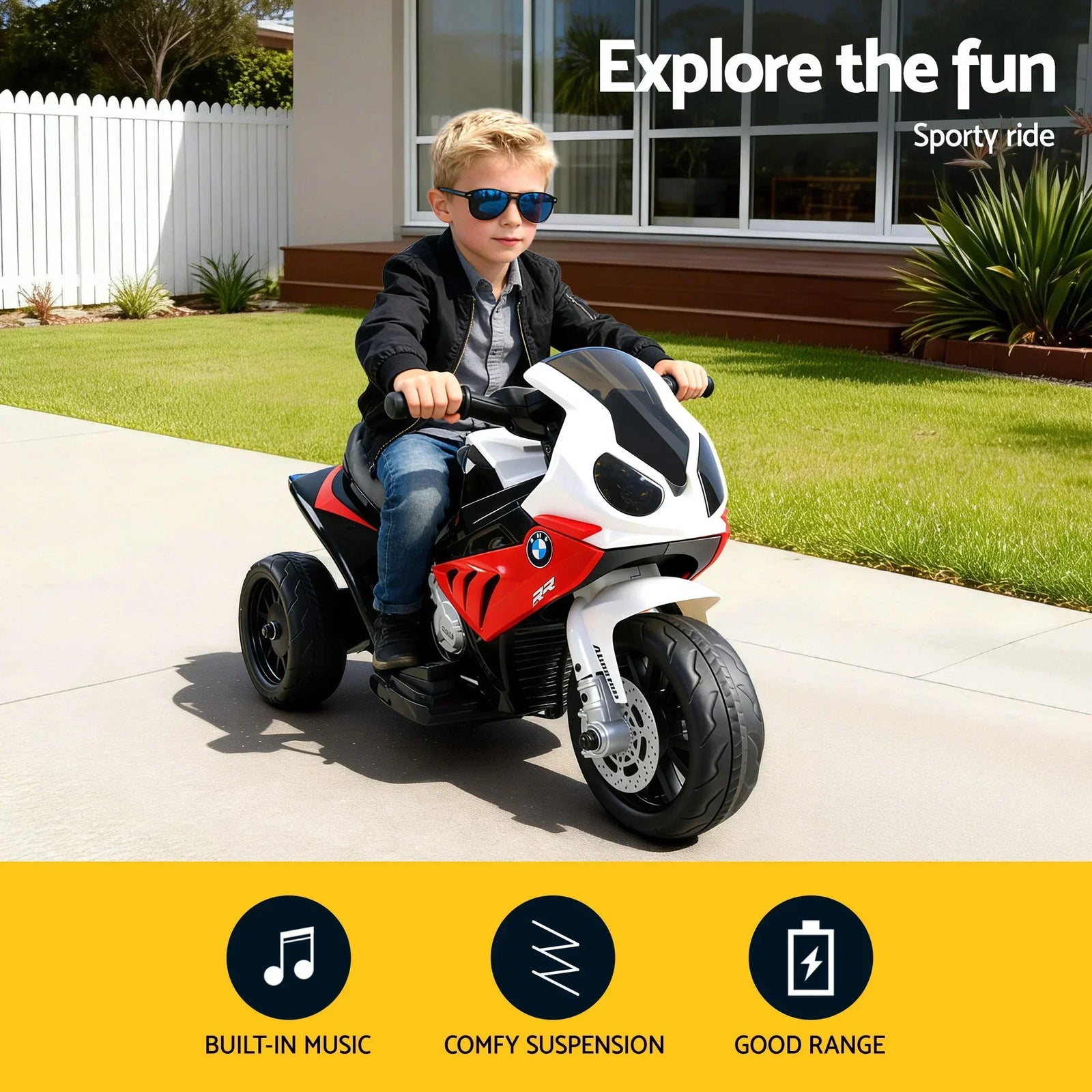 Kids BMW S1000RR Ride On Motorbike 6V Licensed Electric Bike Red