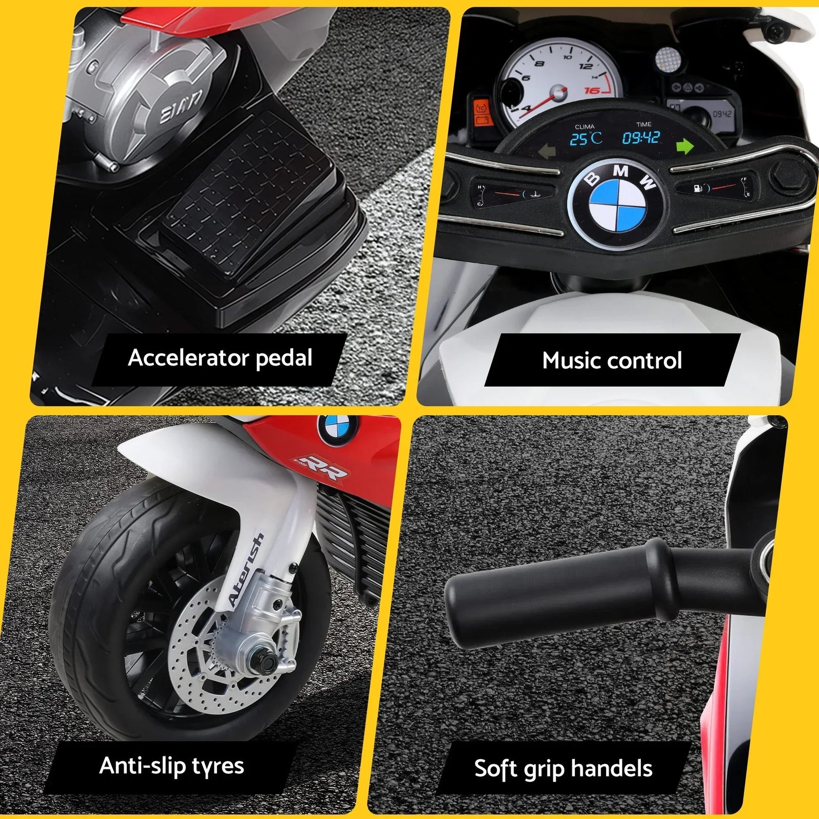 Kids BMW S1000RR Ride On Motorbike 6V Licensed Electric Bike Red