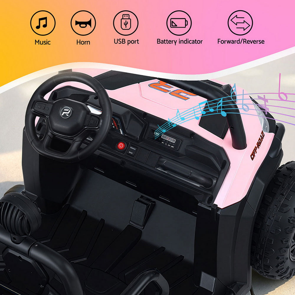 Kids Ride On Car Electric Toys Cars Headlight Music Remote Control Pink