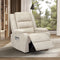 Recliner Chair Padded Lounge With Side Pocket Polyester Beige