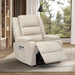 Recliner Chair Padded Lounge With Side Pocket Polyester Beige