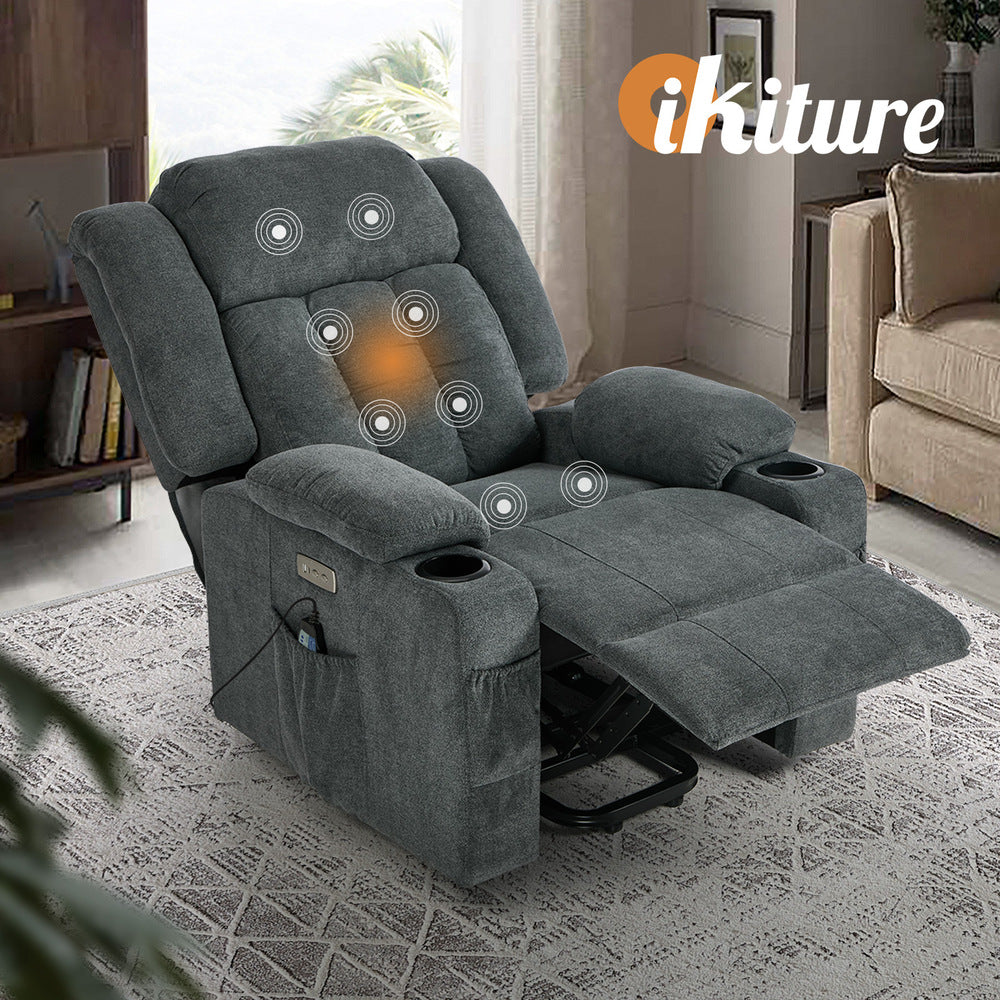 Recliner Chair Lift Heated Massage Armchair Charge Ports