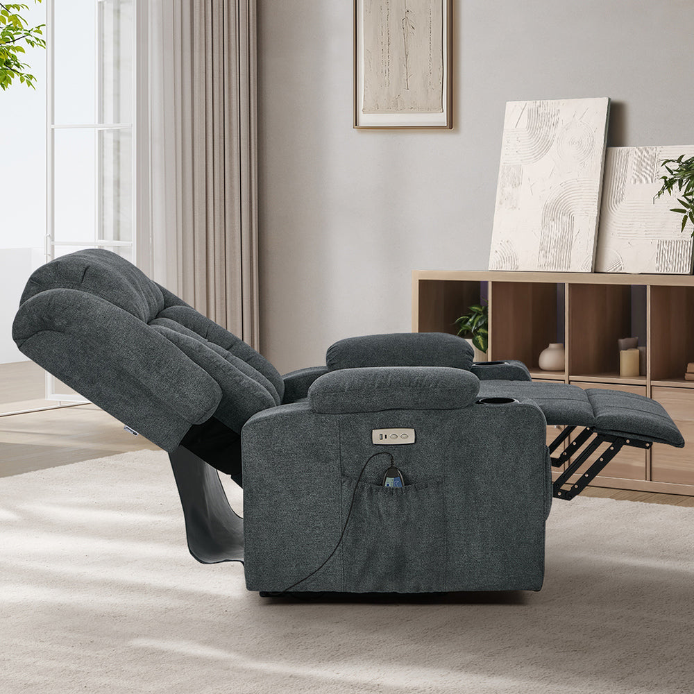 Recliner Chair Lift Heated Massage Armchair Charge Ports