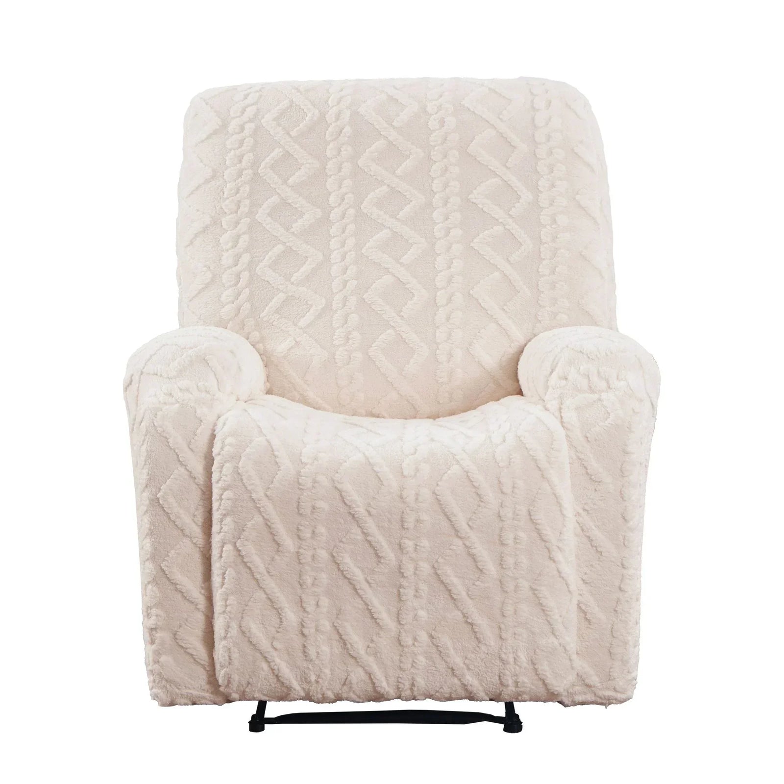 Recliner Chair Covers with Storage Side Pockets Beige
