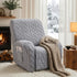 Recliner Chair Covers with Storage Side Pockets Grey