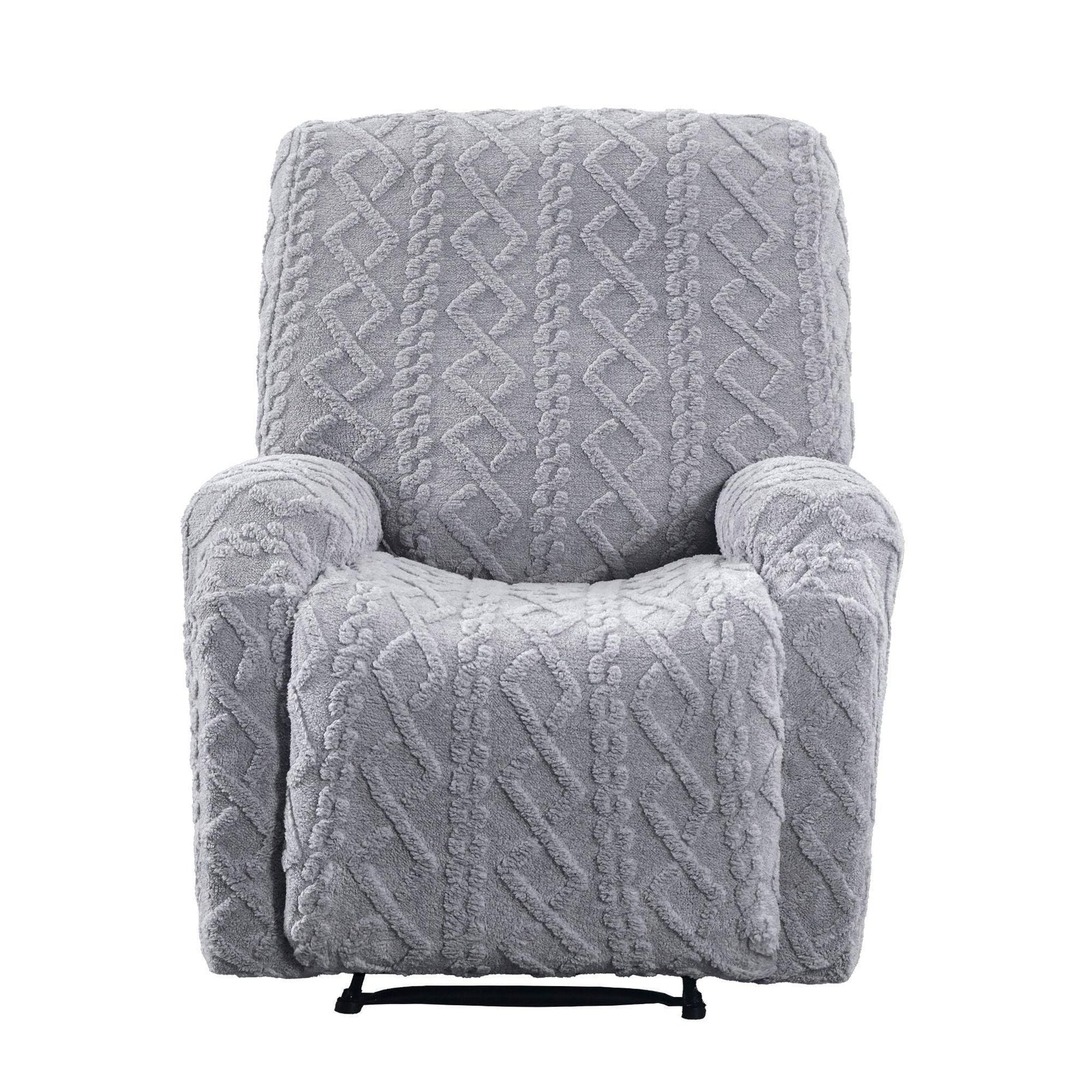 Recliner Chair Covers with Storage Side Pockets Grey
