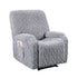 Recliner Chair Covers with Storage Side Pockets Grey